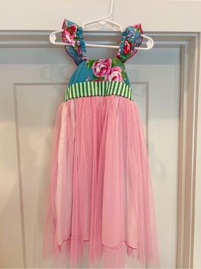 Olive Mae Children’s Boutique Girls Floral Pink Tulle Dress
